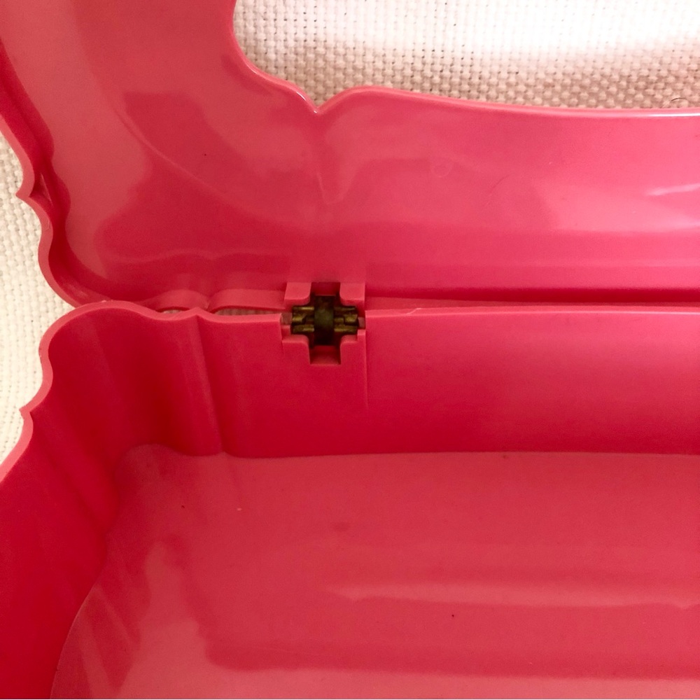 Vintage mid century 60's Plastic Pink Schwarz Bros Tissue Box Cover Floral - Picture 8 of 16